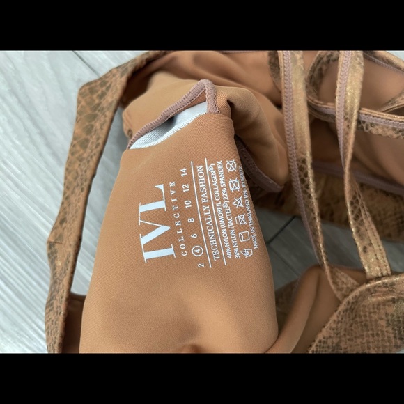 IVL One Shoulder Bra - Chipmunk Bronze Snake size 4 - Picture 3 of 5